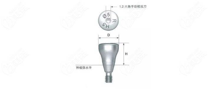 奥齿泰种植牙高度为5的愈合基台▼