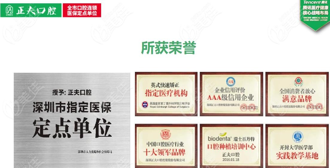 正夫口腔荣誉