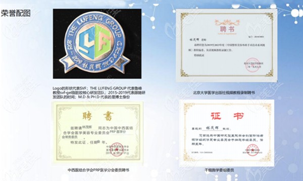 林荣辉医生做脂肪手术获得的荣誉证书