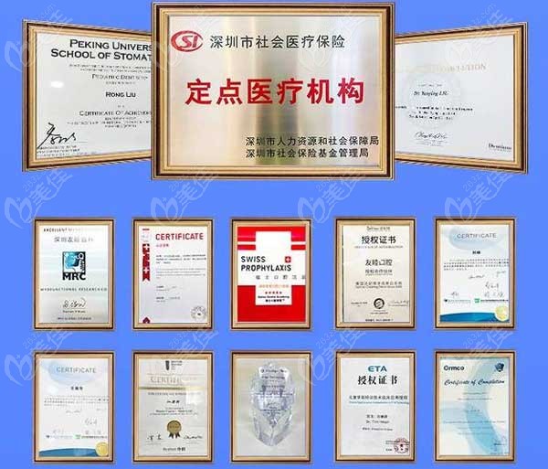 友睦齿科获得的部分荣誉