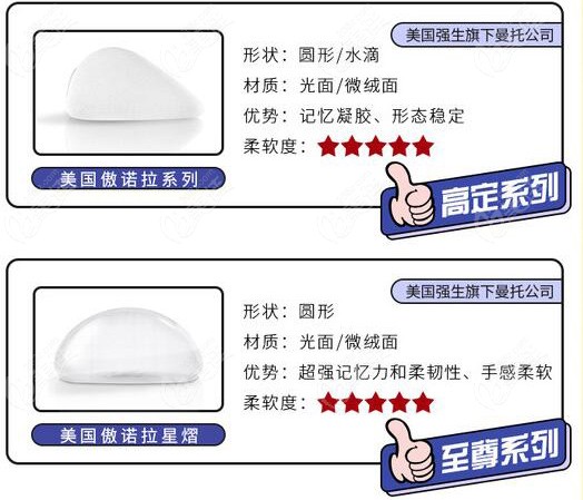 适合小骨架隆胸假体的傲诺拉系列