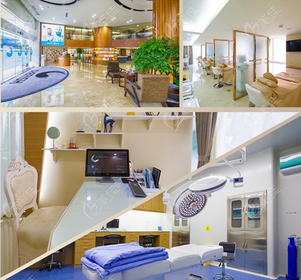 成都丝缘植发的环境图，大厅、咨询室、治疗区、植发手术室
