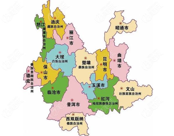 云南省植发医院地理位置图