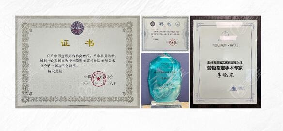 李晓东医生参加学术会议颁发的证书
