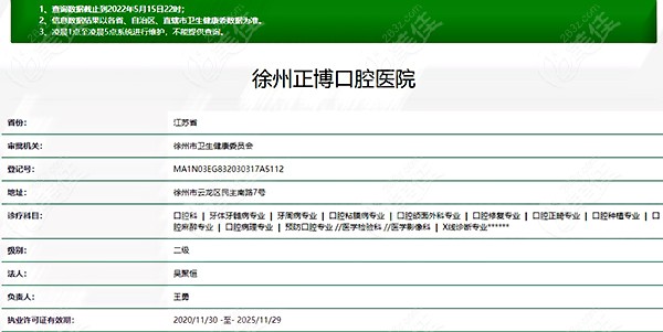 徐州正博口腔医院是二级医院