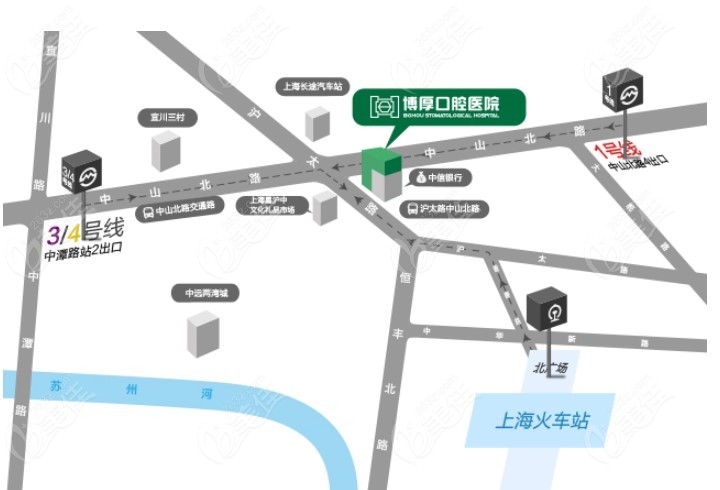 236z.com小编提供上海博厚口腔医院地图地址
