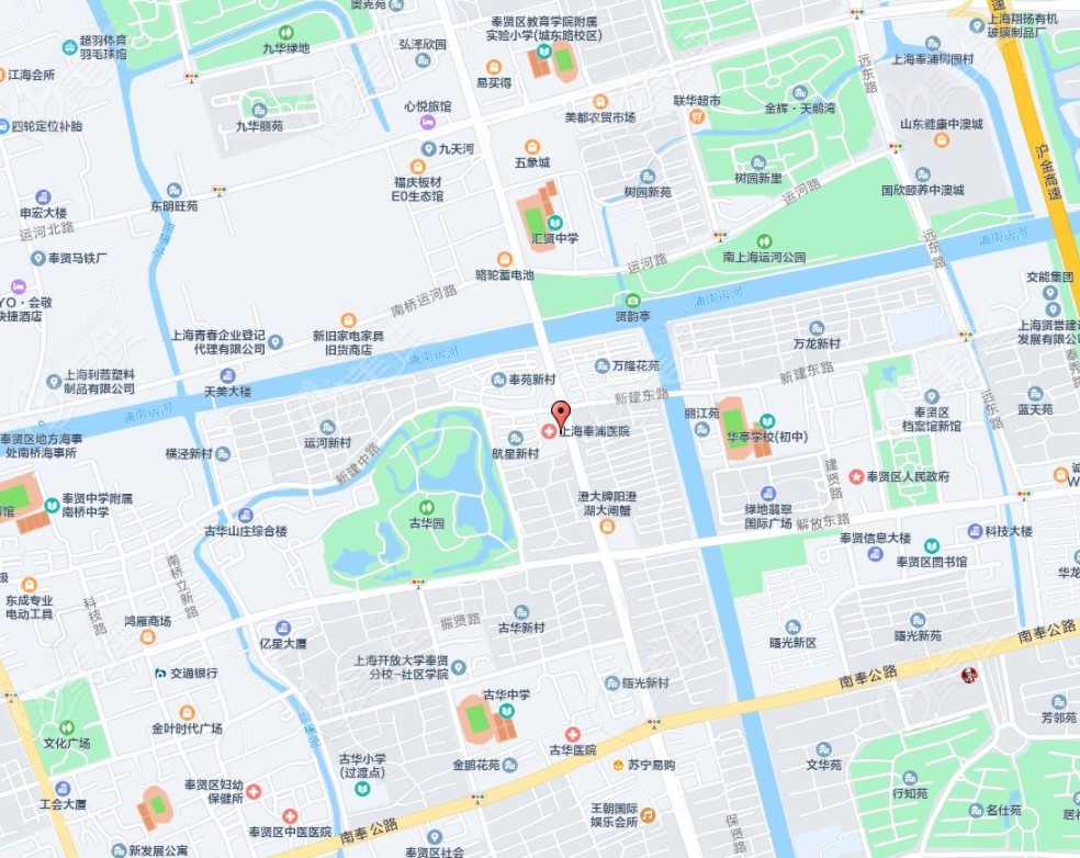 上海奉浦医院在地图上地理位置