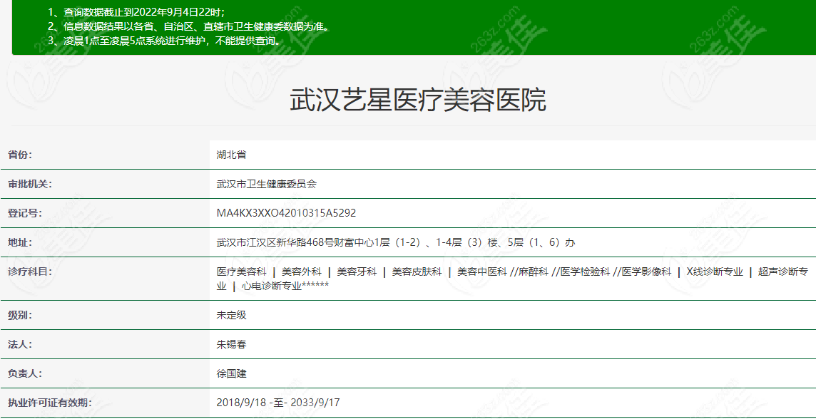 武汉艺星医疗美容医院正规资质