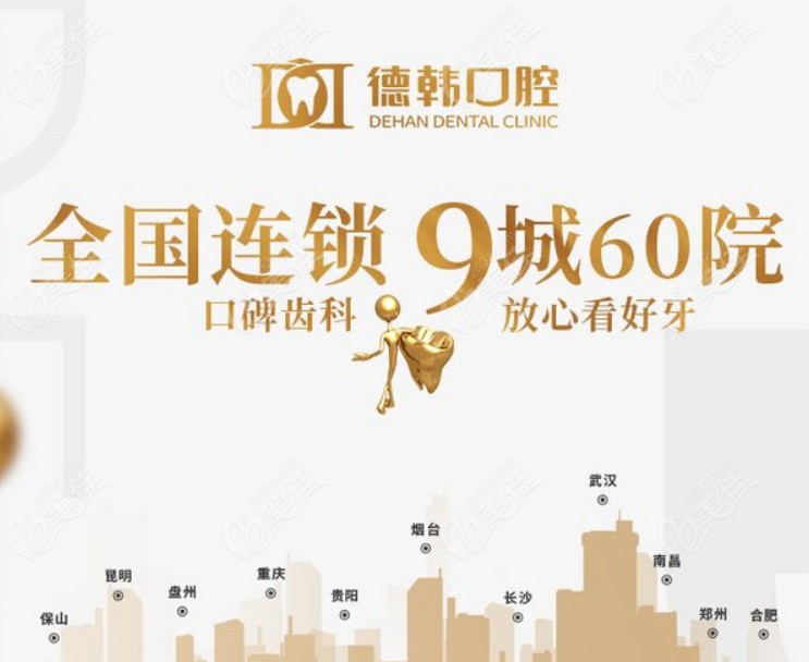 德韩口腔的连锁分院地址分布图