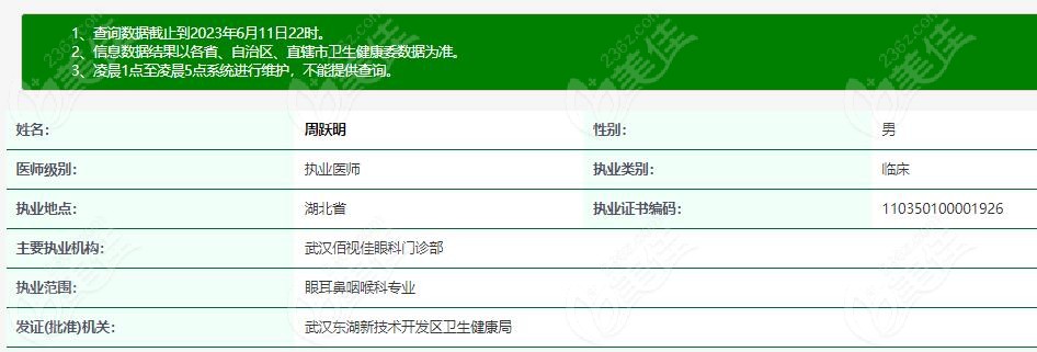 武汉佰视佳眼科周跃明近视矫正好