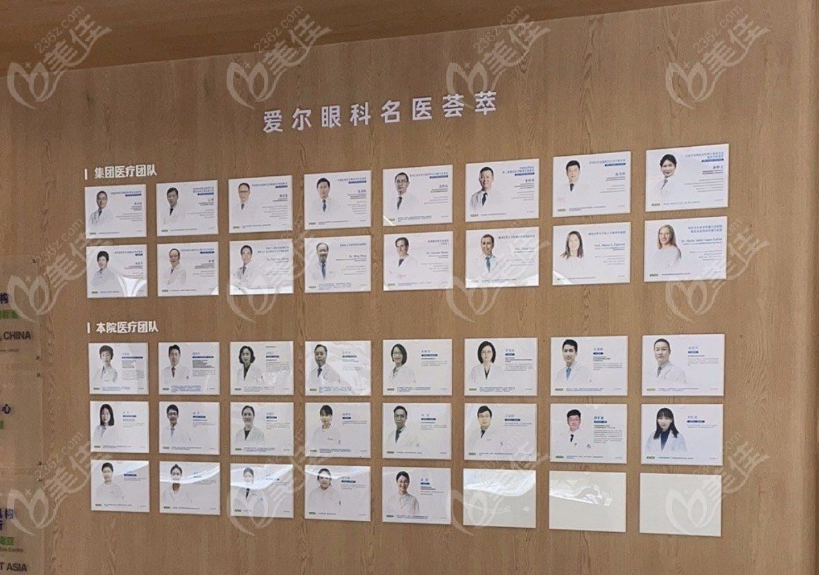 杭州爱尔眼科医院医生介绍墙