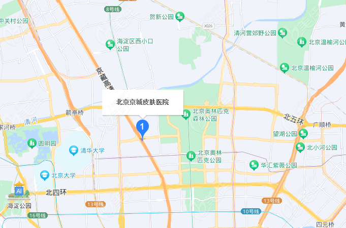 北京京城皮肤医院地址位置示意图