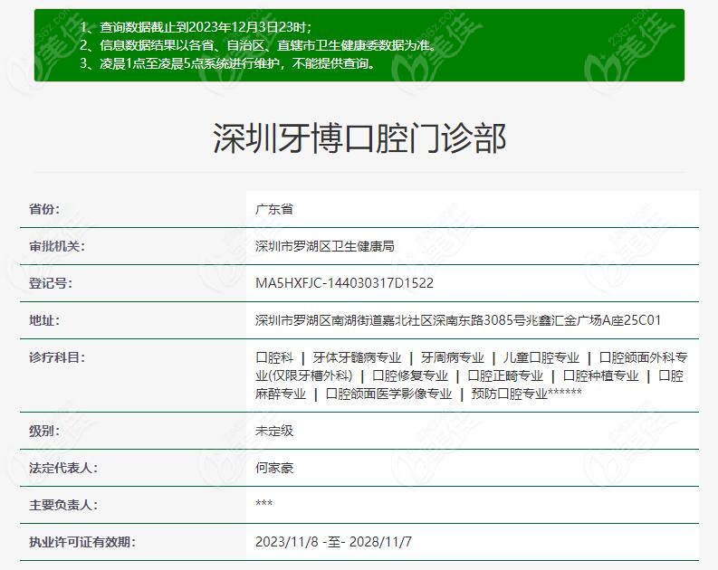 牙博口腔门诊部资质