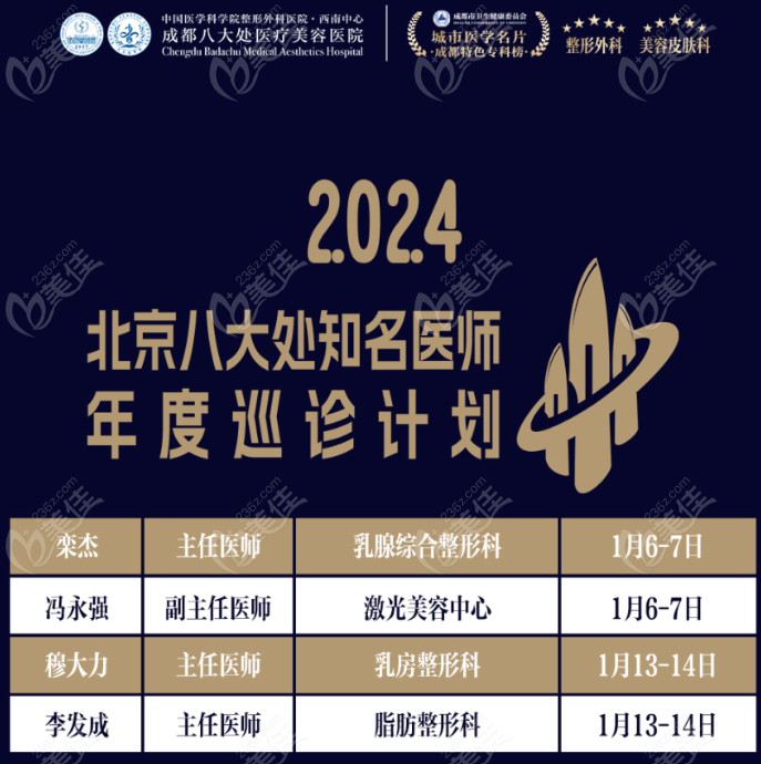 2024年北京八大处医生坐诊时间表