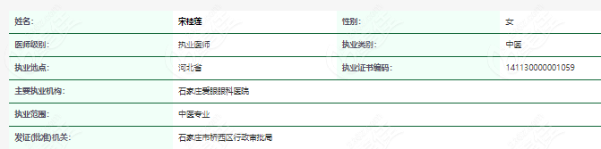 宋桂莲在爱眼眼科医院
