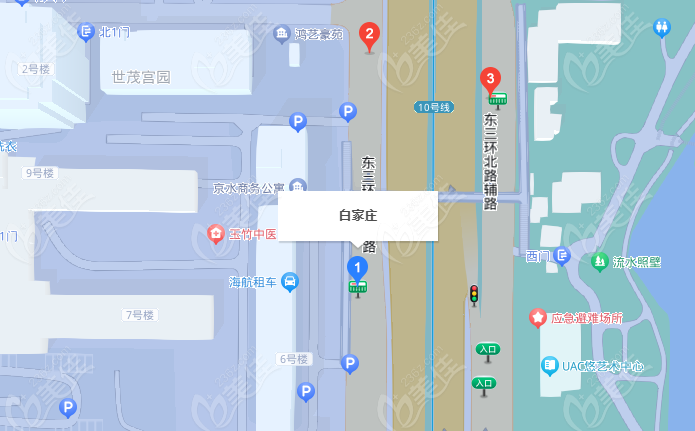 北京王东脂肪修复中心地址及公交路线示意图（美佳网）
