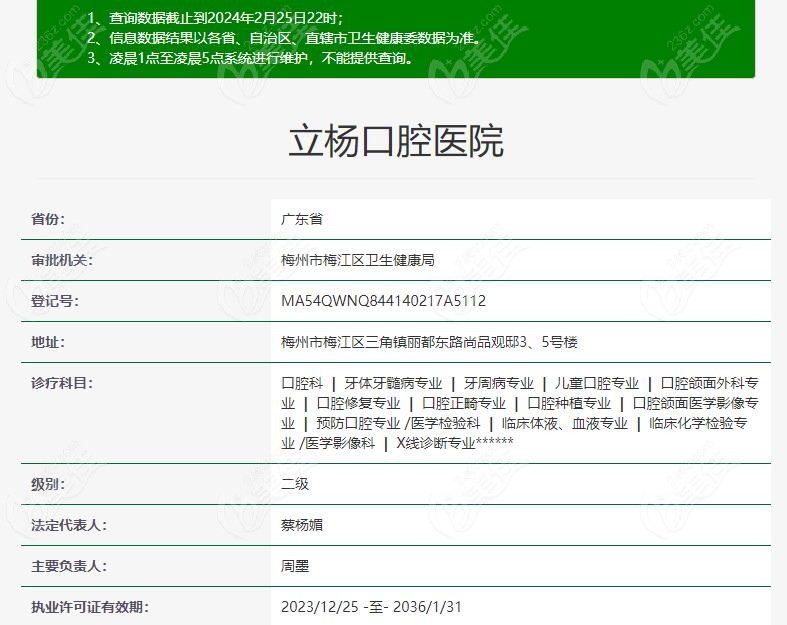 梅州立杨口腔医院资质