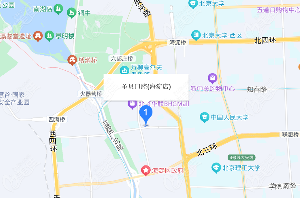 圣贝口腔海淀万柳院区地址