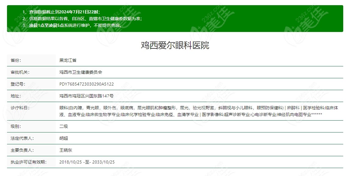 鸡西爱尔眼科医院简介