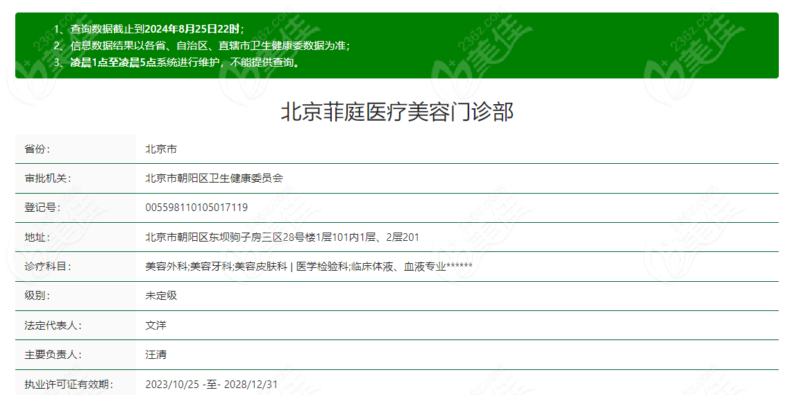 北京菲庭医疗美容是正规医院
