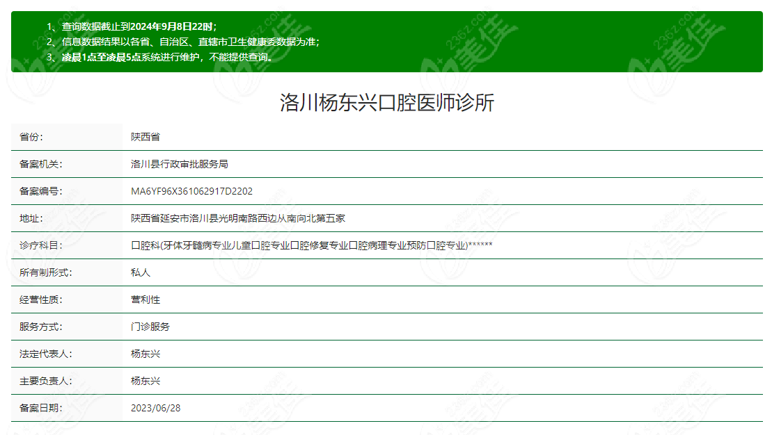 洛川杨东兴口腔医师诊所是正规机构