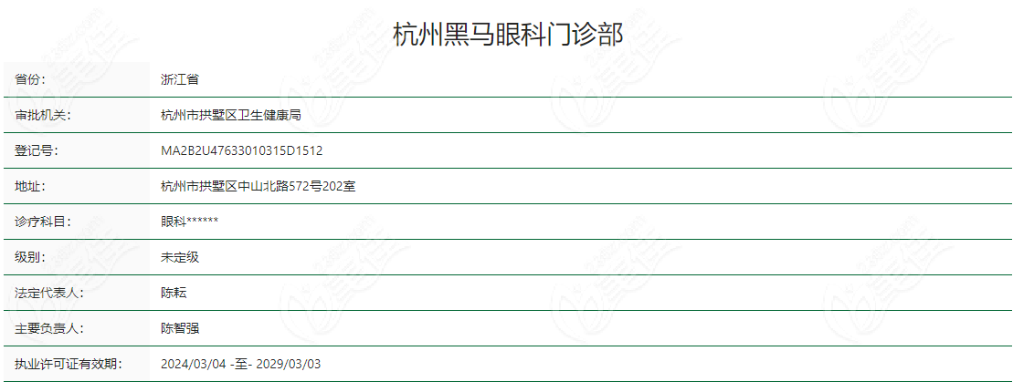 杭州黑马眼科医院怎么样?口碑好又正规,做近视在杭州眼科排名前三