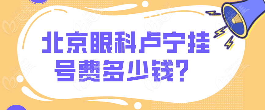 北京眼科卢宁挂号费多少钱？