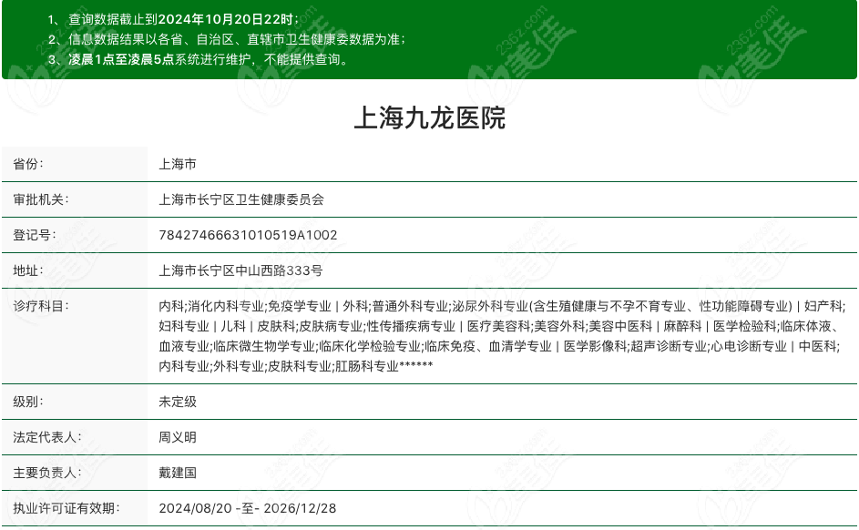 上海九龙医院私密整形资质