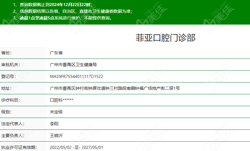 广州菲亚口腔资质