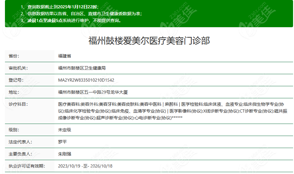 福州鼓楼爱美尔医疗美容资质