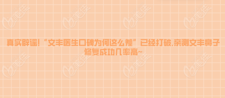 真實(shí)辟謠!“文豐醫(yī)生口碑為何這么差”已經(jīng)打破,親測(cè)文豐鼻子修復(fù)成功幾率高~
