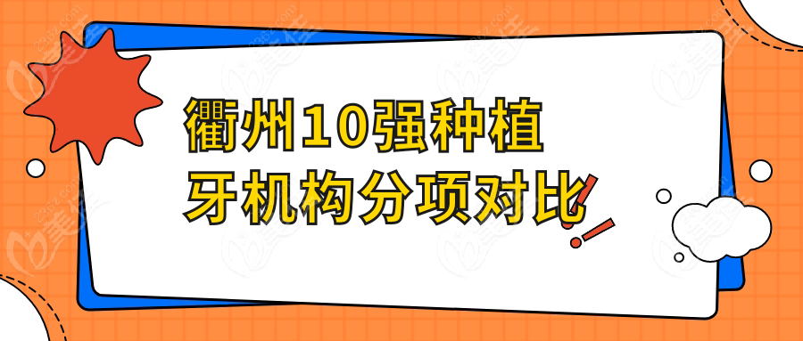 衢州10强种植牙机构分项对比