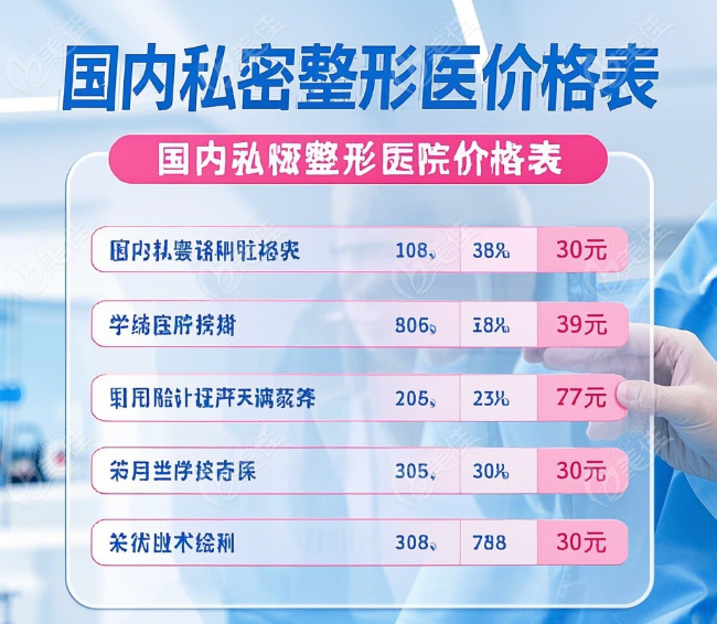 国内私密整形医院价格