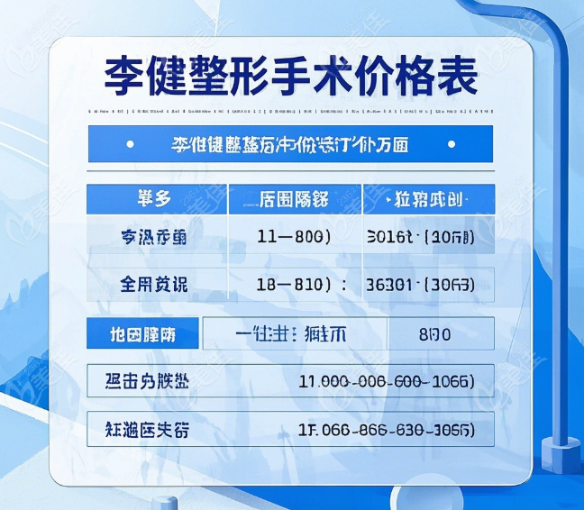 李健整形手术价格表