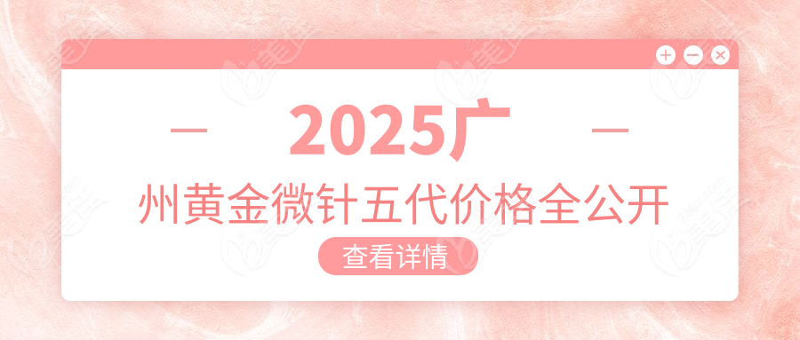 2025广州黄金微针五代价格全公开