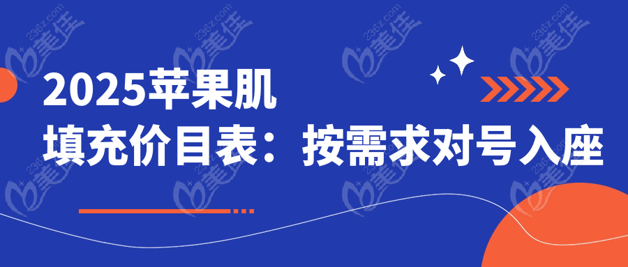 2025苹果肌填充价目表：按需求对号入座