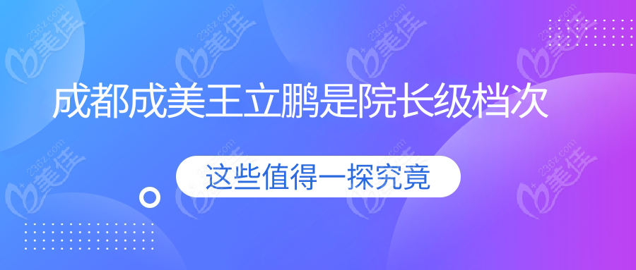 成都成美王立鹏是院长级档次