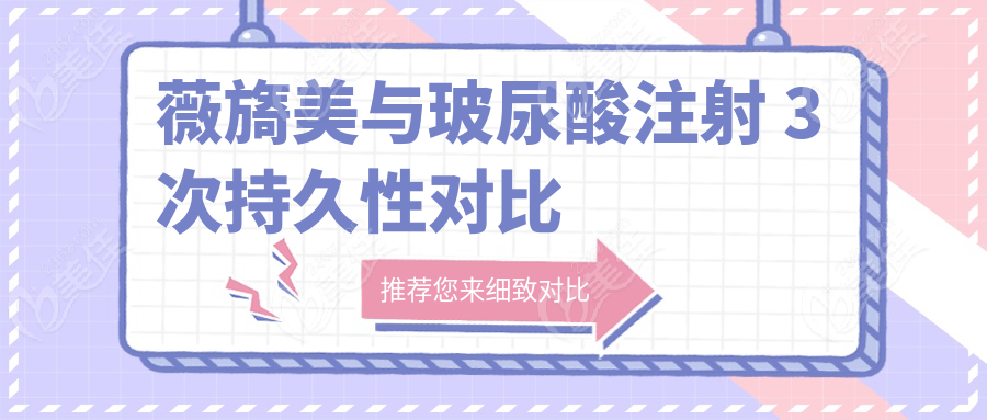 薇旖美与玻尿酸注射 3 次持久性对比