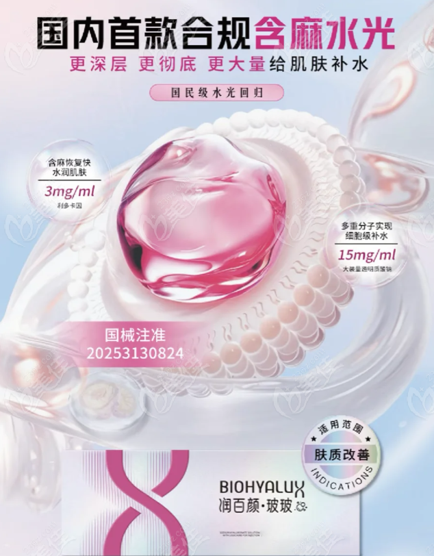国内合规三类械水光“润百颜·玻玻”上市