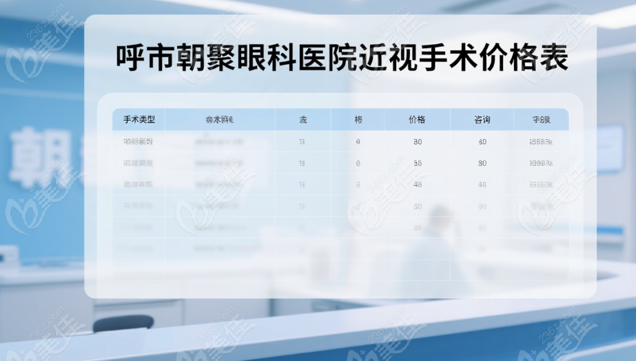 呼市朝聚眼科医院近视手术价格表