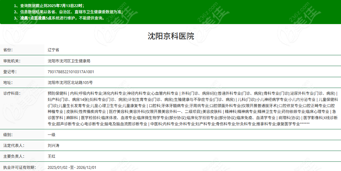沈陽京科醫(yī)院私密科正規(guī)性