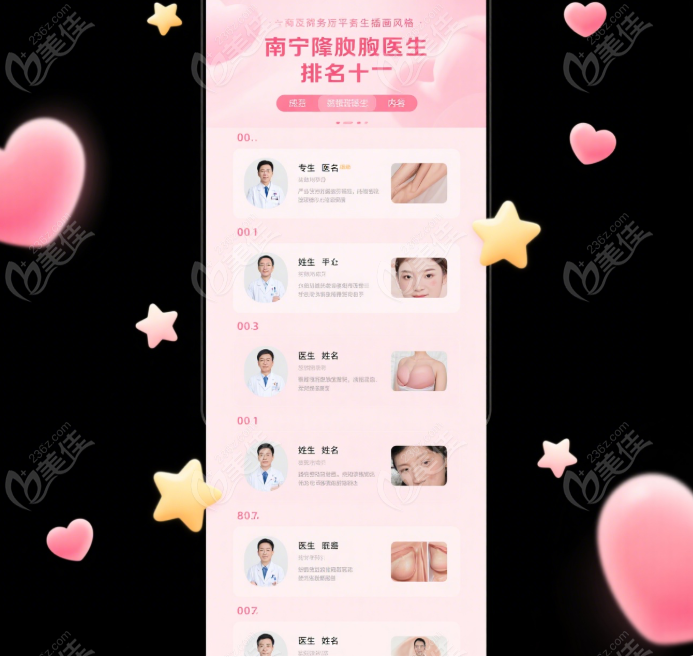 南宁隆胸排名前十的医生详细介绍