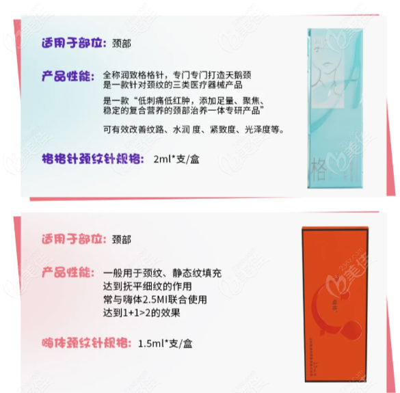 注射去颈纹用的比较多的润致格格针