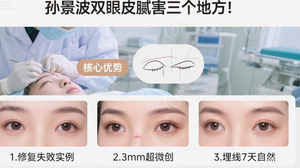 孫景波雙眼皮膩害三個地方之：修復(fù)失敗雙眼皮