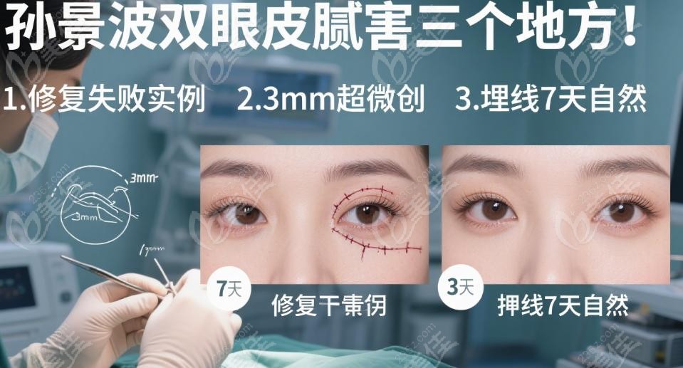孫景波雙眼皮膩害三個地方之：3mm超微創(chuàng)精控術(shù)