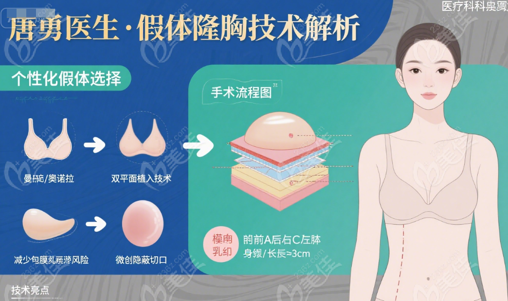 唐勇院长：双平面假体隆胸术后乳沟自然