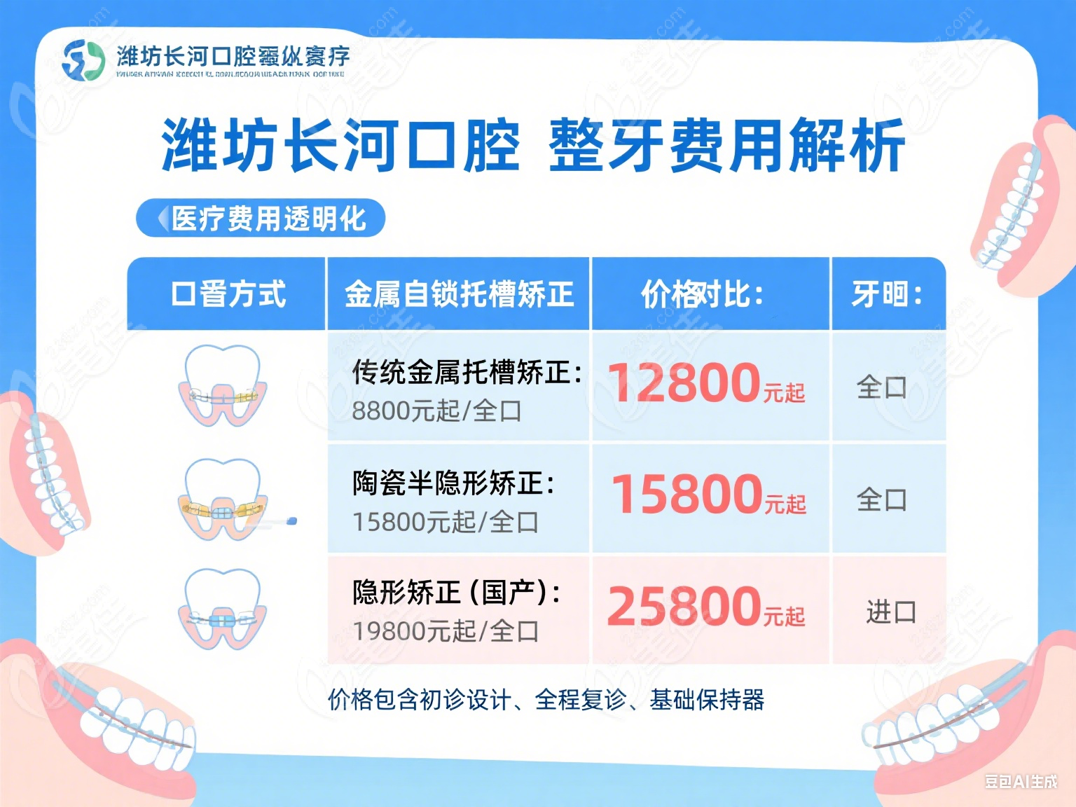 潍坊长河口腔整牙费用