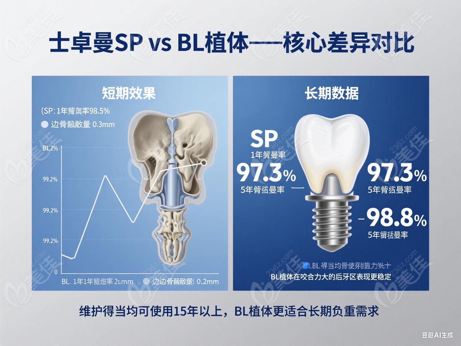 士卓曼SP和BL植體