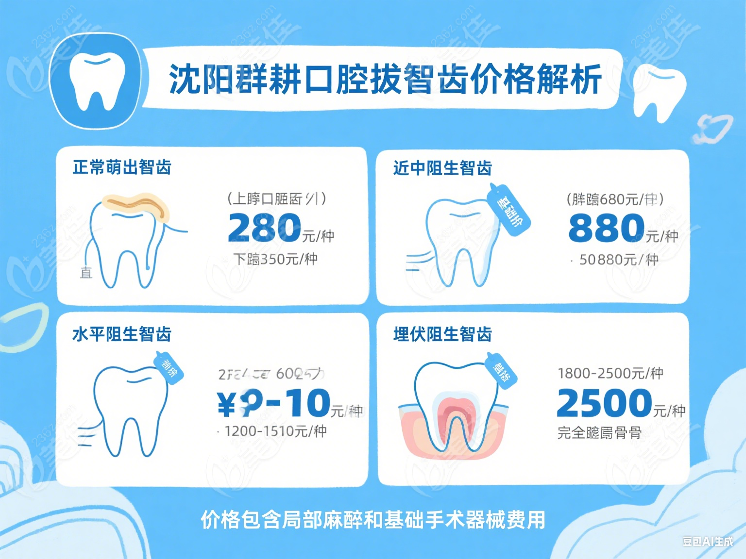 沈陽群耕口腔拔智齒貴嗎？