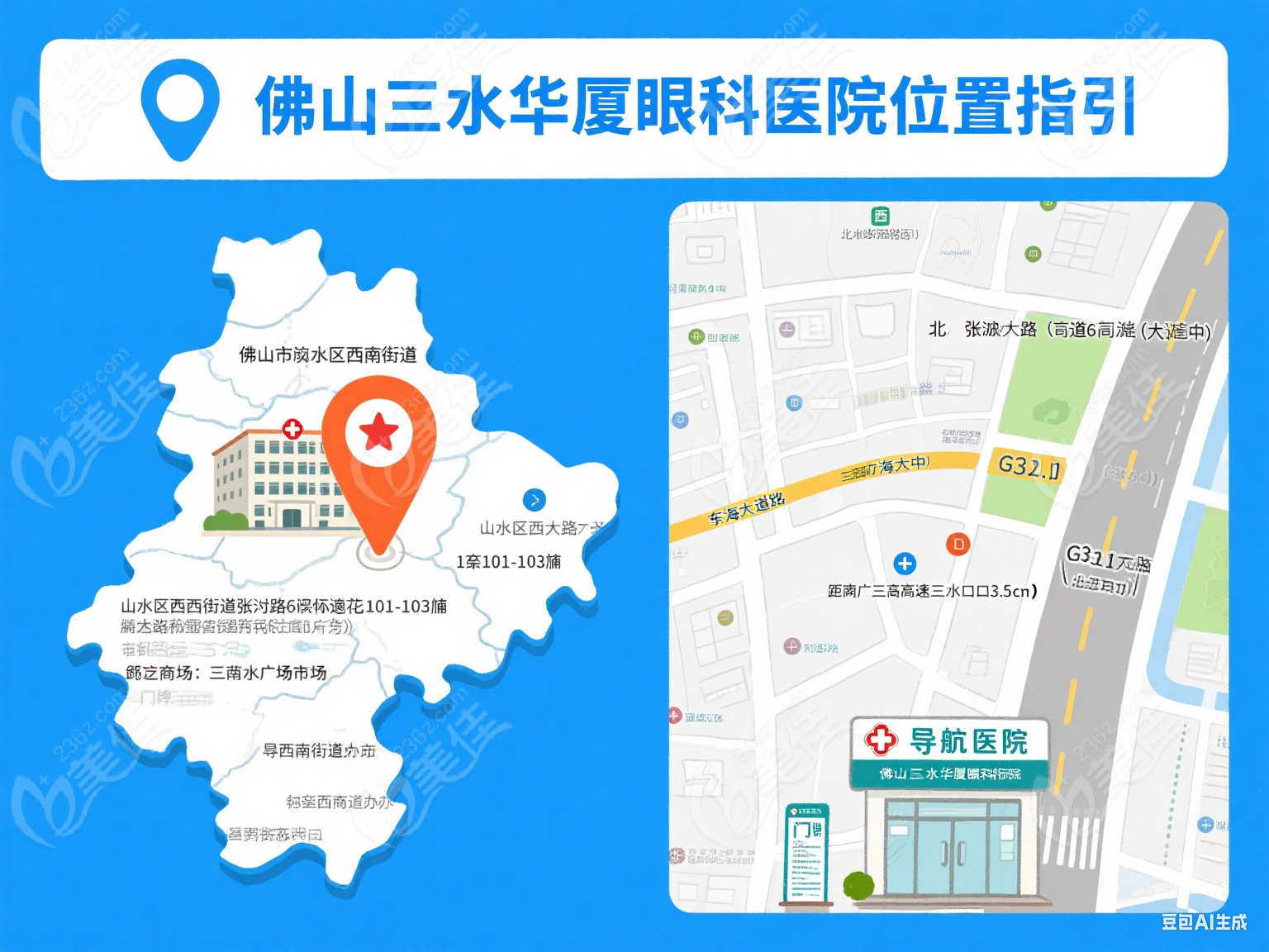 佛山三水華廈眼科醫(yī)院在哪？